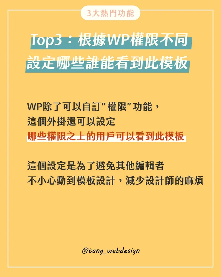 Wordpress 頁首頁腳客製化秘訣 - Elementor 專屬外掛_Top3:根據WP權限不同
