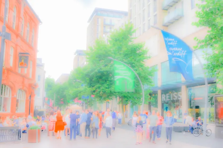 卡地夫(Cardiff)的街景一景