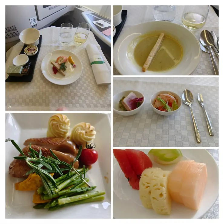 【兩間貴賓室兩段航程三部影片！曼谷起飛後的午餐。】