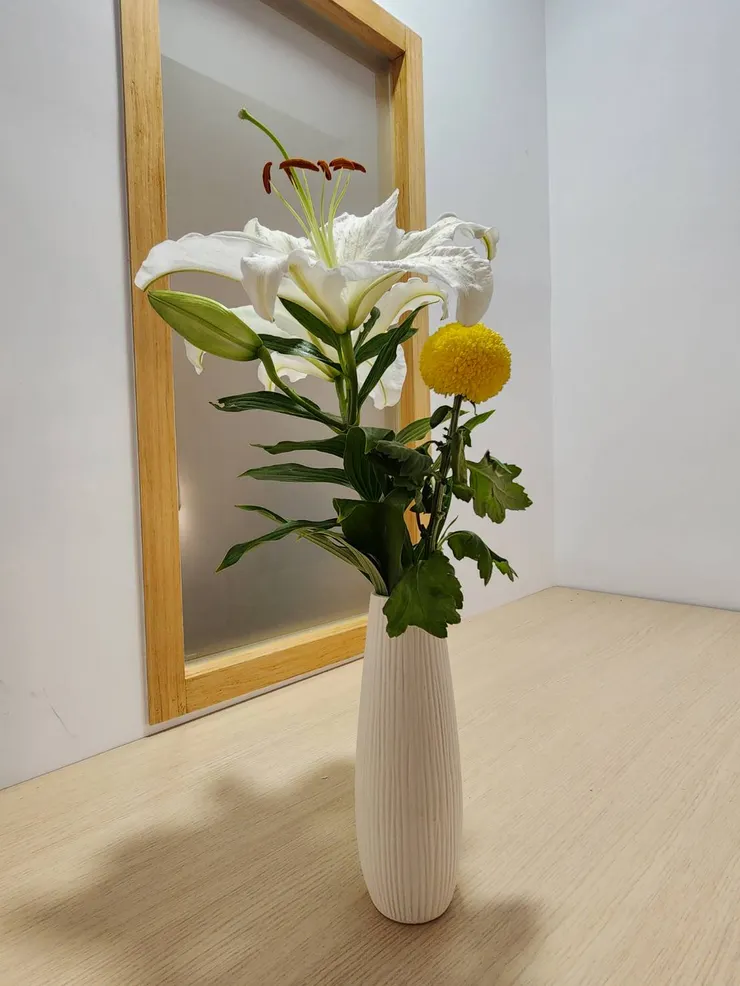 家裡的香水百合開了,整個空間香噴噴