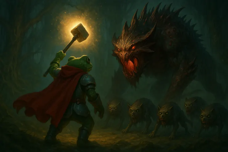 托魯遭遇災咬獸，戰事一觸即發