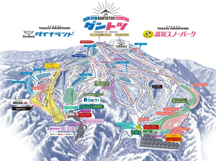 Dynaland+高鷲雪場路線圖