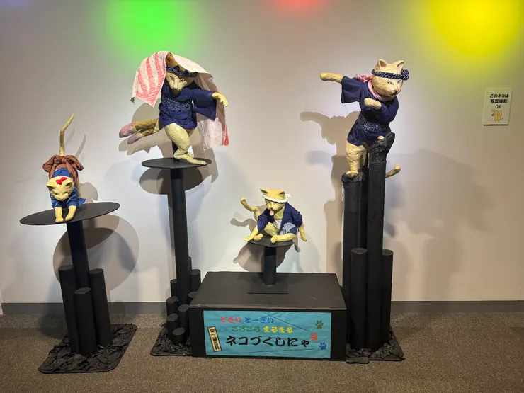 四隻紙做的貓咪，姿勢也太搞笑～