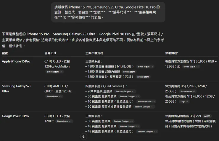 指令二：表格生成術範例圖