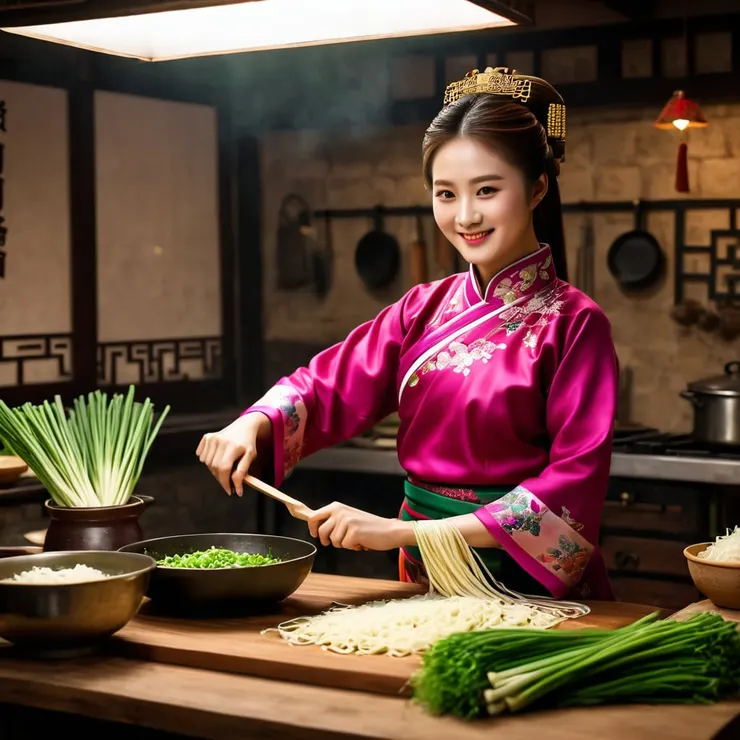 手上廚具和麵條生成的不太好