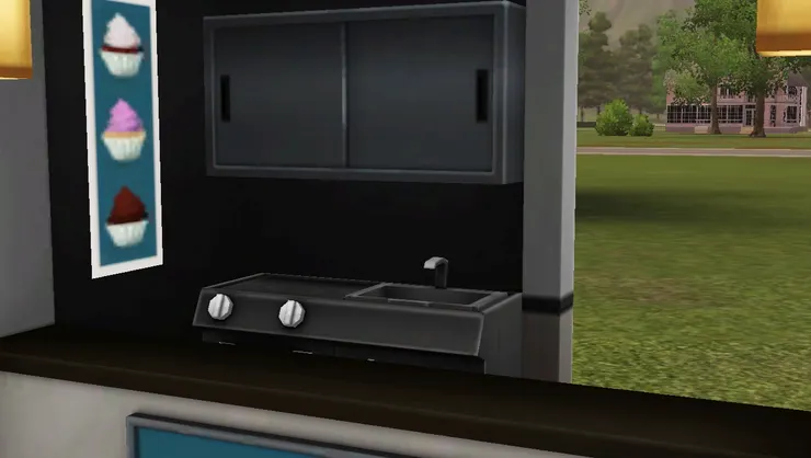 攤檔裏的廚房也比其他攤檔簡單,可能烤小蛋糕不用那麼複雜吧。