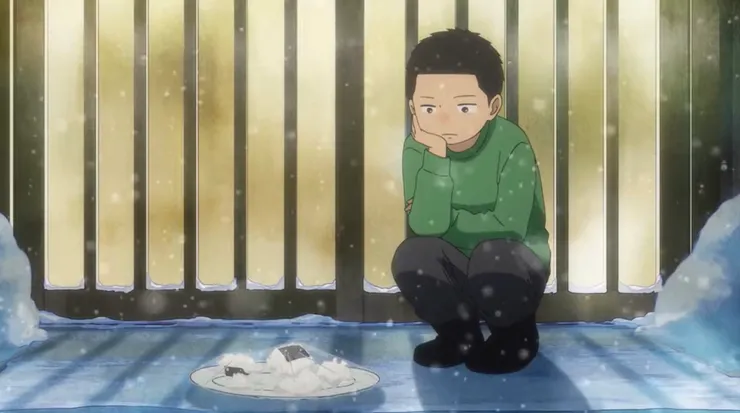 讓訓練結束的龍吃到飯糰，是千鶴能想到關心龍的方式