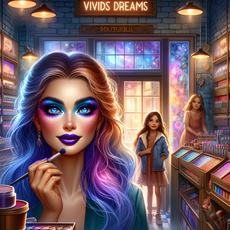 Her eyes, often adorned in hues of the midnight sky and the rosiest dawn, were a window to her soul—deep and enchanting.