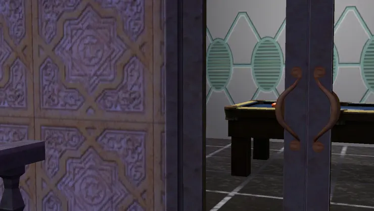 打桌球打到累可以到露台吹吹風。(外牆的磚很漂亮！跟裏面的一樣有立體感。)