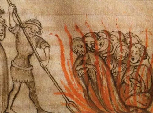 Templars being burned