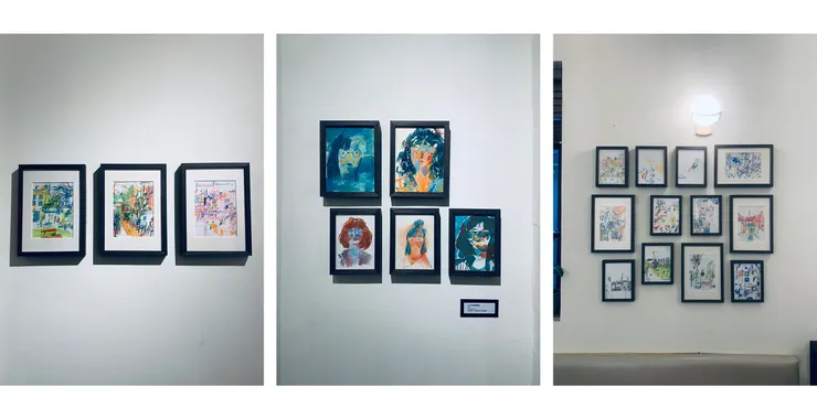 一些速寫們放在牆上的樣子