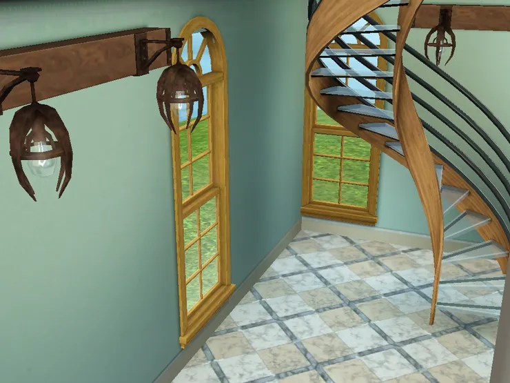 屋後方的窗我應該加上窗簾,但後來忘了。