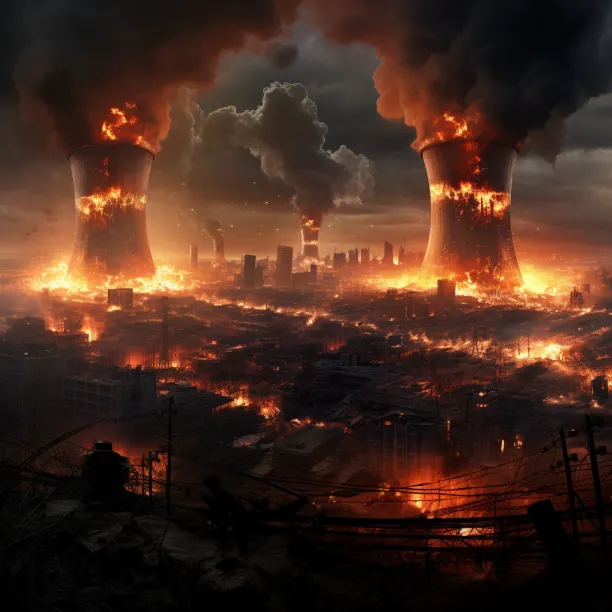 電力網路瞬間崩潰，核子反應爐開始過熱 (圖片由Midjourney產生)