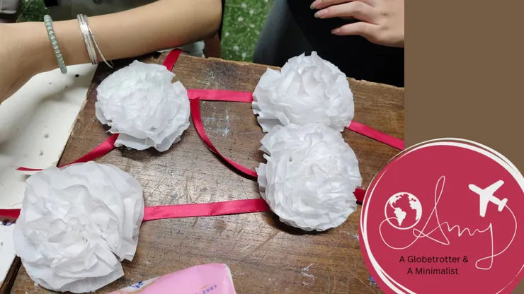 用面紙做的精美花手環