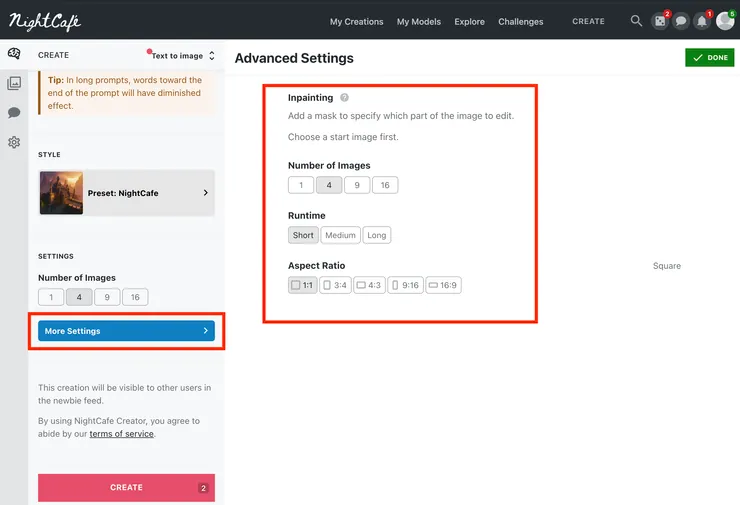 03 Text to image 操作說明|⑤ 更多設定 More Settings