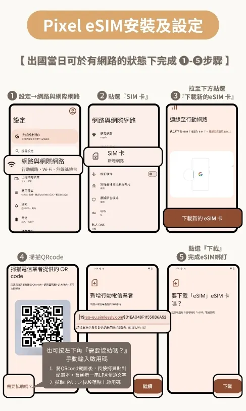 安卓Google 開通eSIM服務步驟