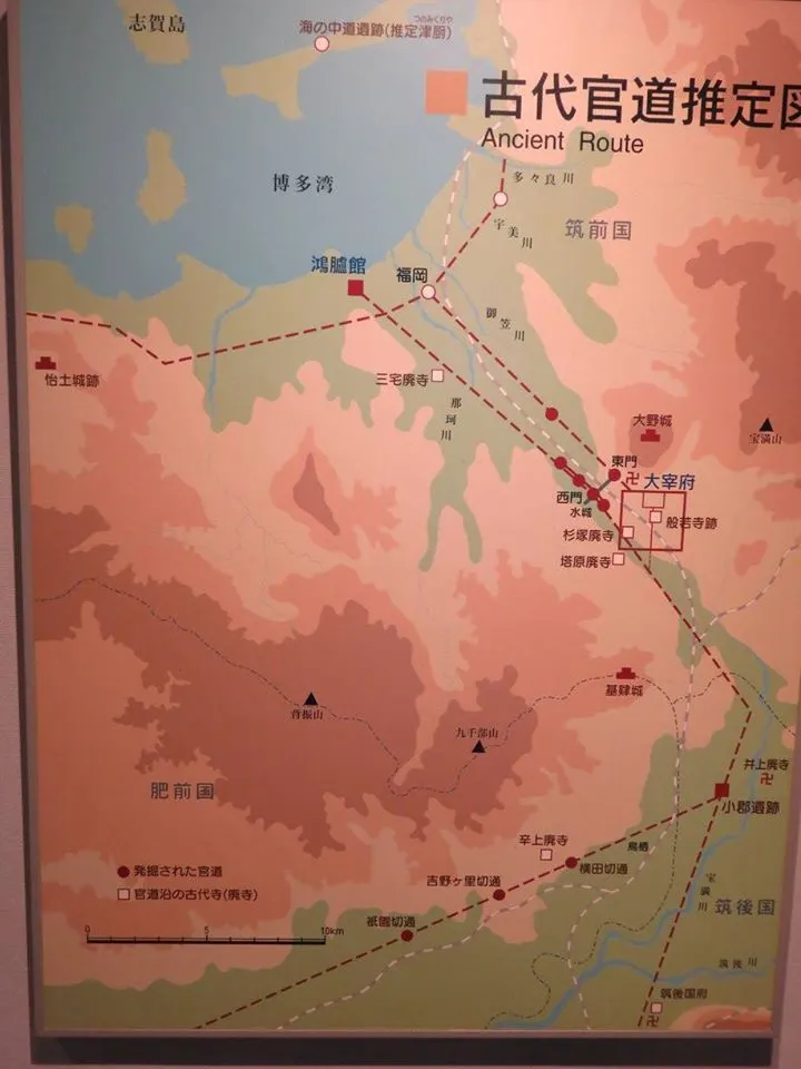 圖為外國使節進入日本的路線圖。