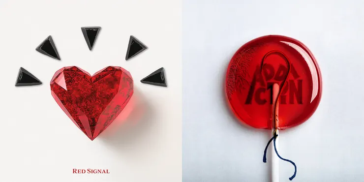 TOUCHED《Red Signal》和《Addiction》專輯單曲封面。