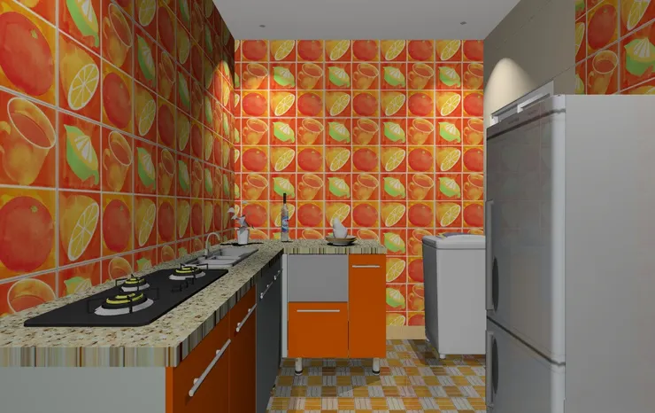 色彩鮮艷的廚房！