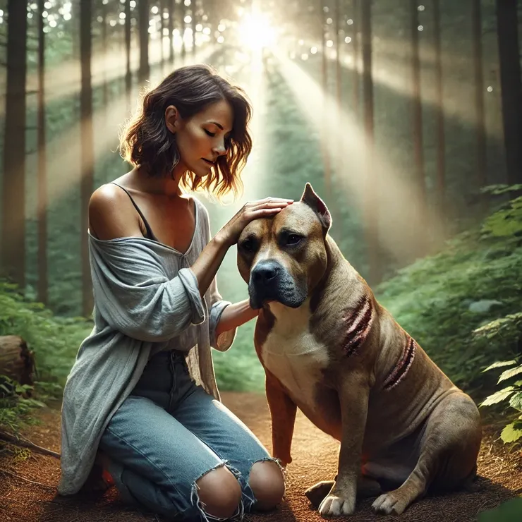 Jane had found Duke wandering the streets, his fur matted and eyes weary, carrying the marks of a difficult life.