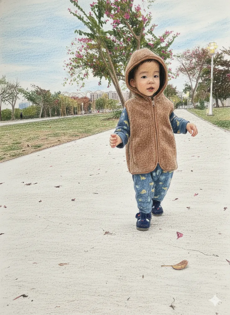 已經走路很穩的多多