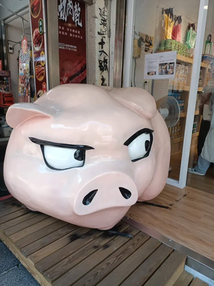 門口...可愛的豬豬