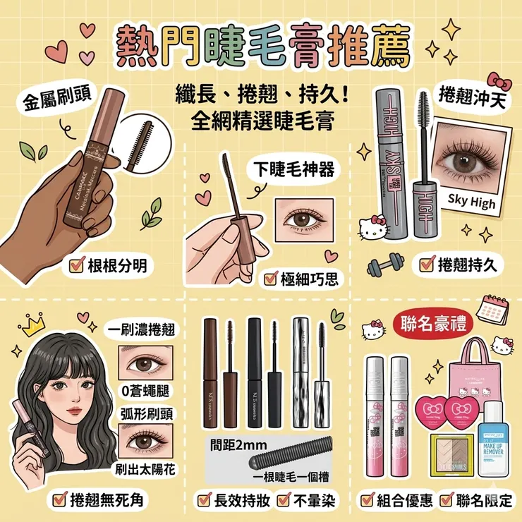 【睫毛膏推薦】拒絕下午變熊貓眼!Dcard/PTT熱推睫毛膏:油眼皮/爆汗人必備,金屬束感睫毛膏/防水睫毛膏