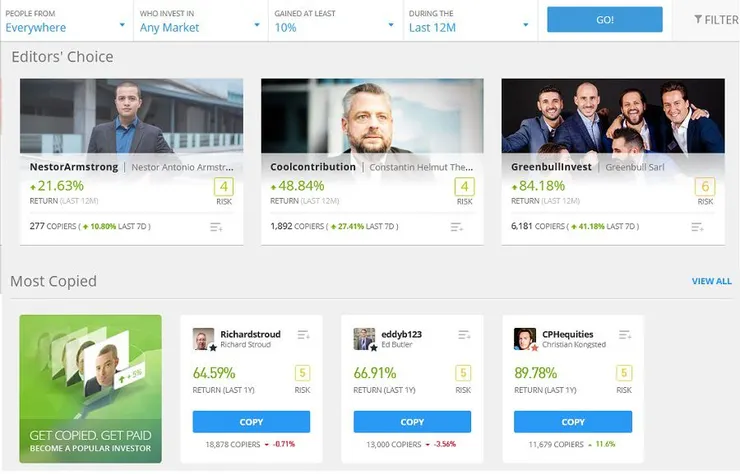 eToro copy trading