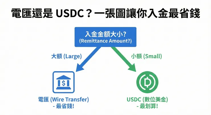 入金:電匯 vs USDC