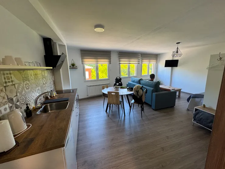 客廳廚房衛浴都很新，只是床很小，但沙發夠大，可以睡一個人。