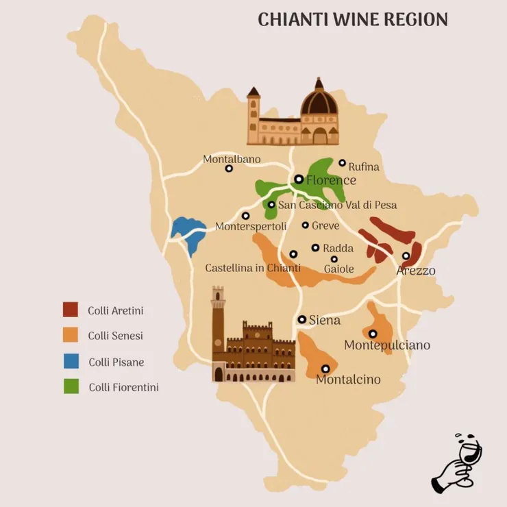 Chianti Wine Map