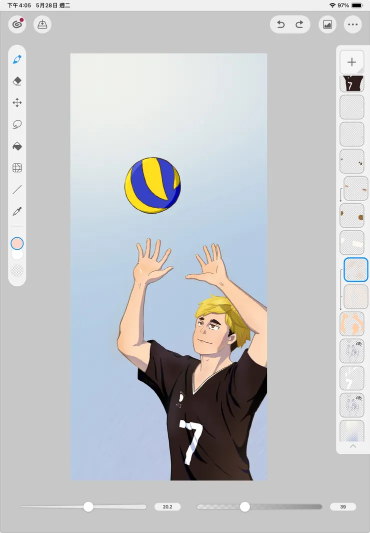 調整了一下背景的彩度，還有膚色加紅