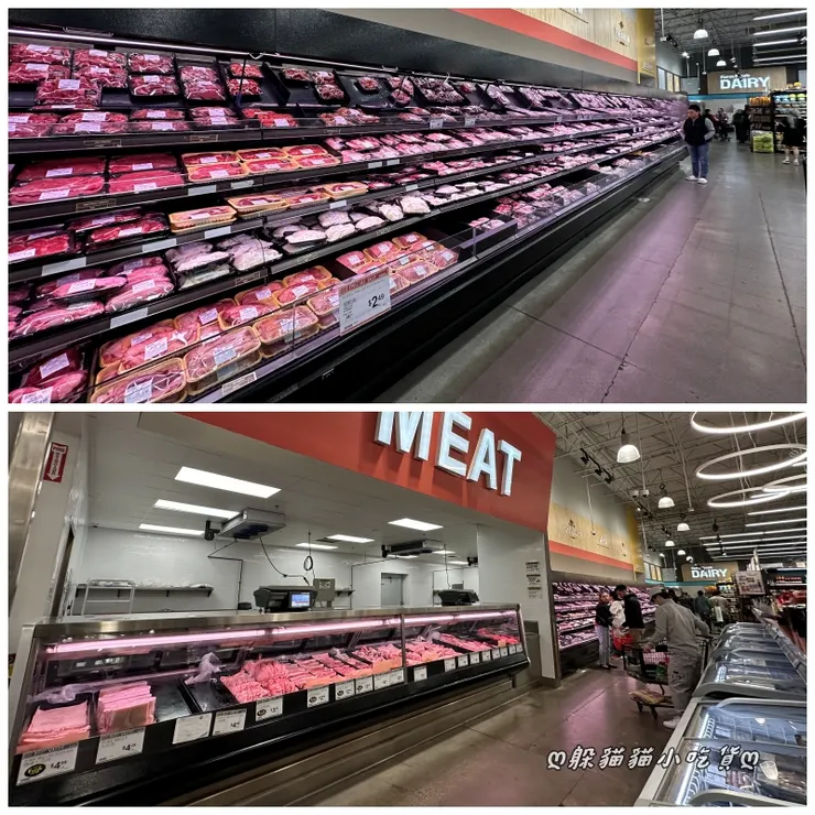 冷藏肉品區的品項不算多，但常用的里肌、腱子肉、絞肉、肉排都有，另外還有像豬肝等少量內臟類食材，也有現切肉品區，一般家庭菜都很夠用