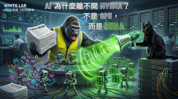 NVIDIA CUDA AI 架構示意圖，說明 GPU 與 CUDA 如何影響人工智慧算力生態