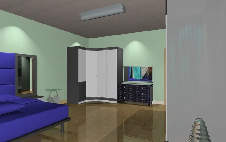 轉角的衣櫃很節省地方，這個通常要訂造。