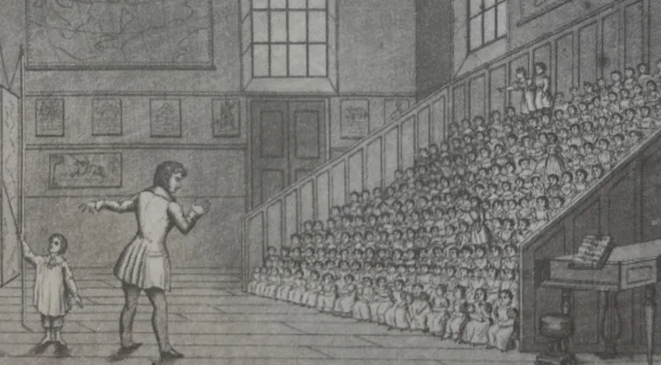 畫廊法（截自《冒險之書》，原圖來自威爾德斯平所著的《青少年教育制度》）