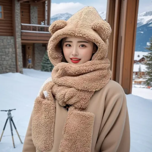 三合一頭部保暖圍巾