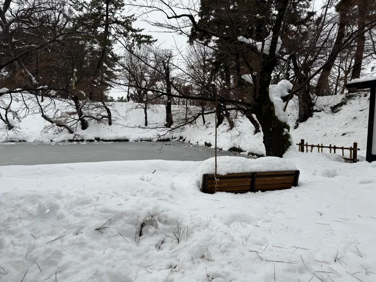 如圖，非常誇張的積雪。