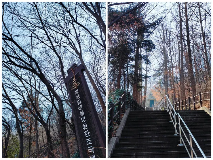 往纜車站的路上，途經南山公園的其中一個上山入口。