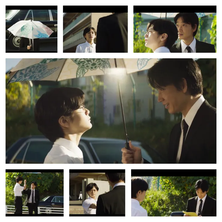 〈影絵〉是狂兒戳破聰實謊言、延續關係的關鍵，電影的鏡位與構圖也能看到他們的光影、色彩設計呈現的高低差，在年齡與身份之別外，達成平衡、對等的交流