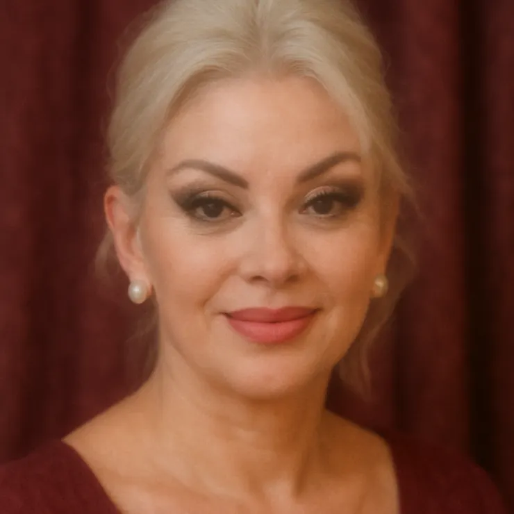 Jane layered warmth around the eyes, stitched gentleness into the corners of the mouth, and softened the gaze with a silent promise.