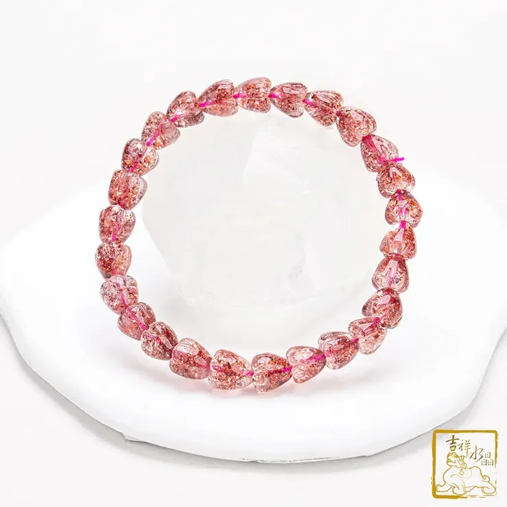 金草莓晶超七手珠 7.2mm 桃花人緣