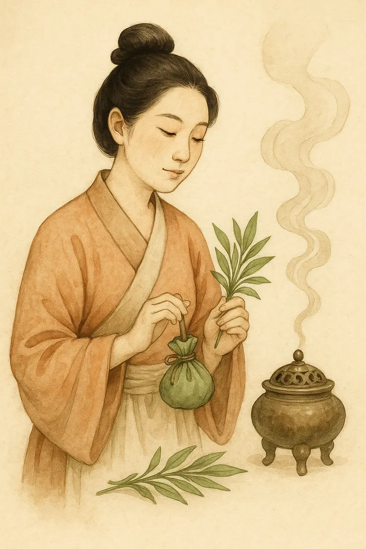 GPT夥伴示意圖，非歷史圖。以前對於東方草藥比較熟知的是艾草，沒想到有更豐富的應用！