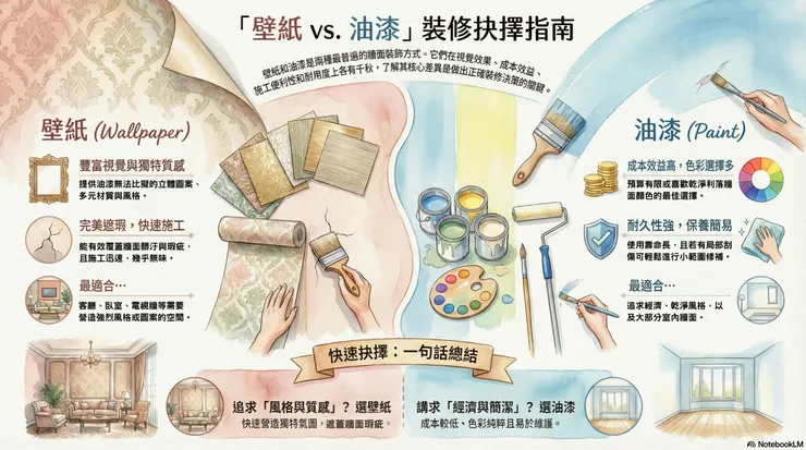 居家裝潢 壁紙 v.s. 油漆 怎麼選