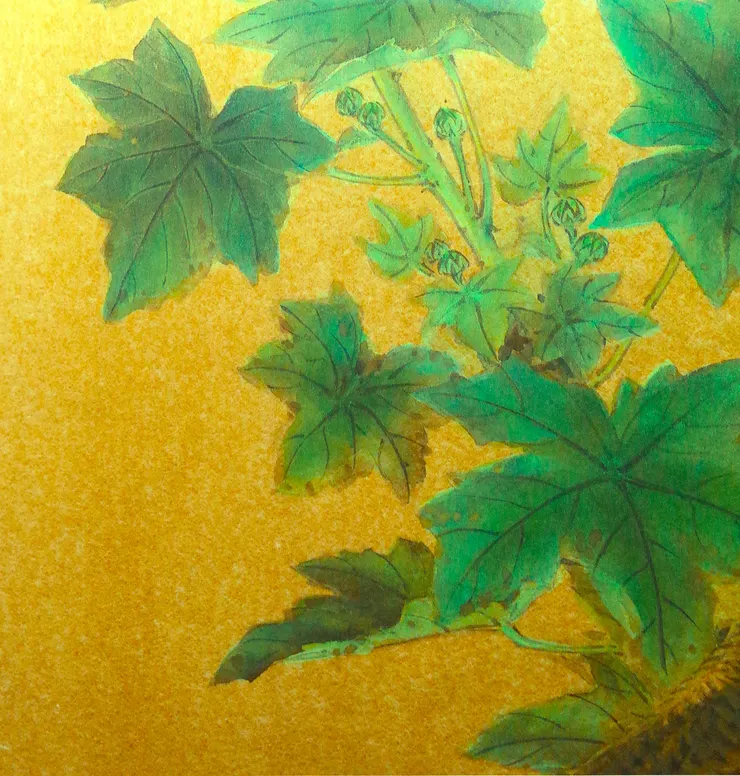 〈夏日閑庭〉局部－蜀葵