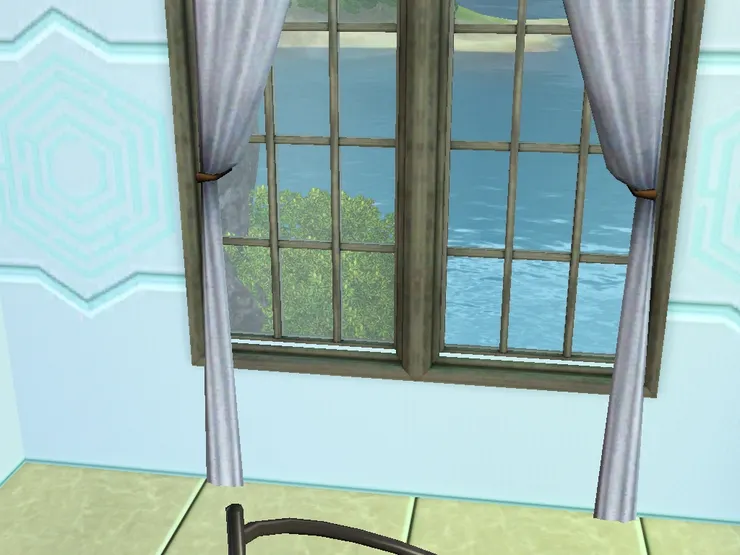 窗簾我則選了較暗的淺紫粉紅，一來跟壁紙成對比，二來不想它們太突出。