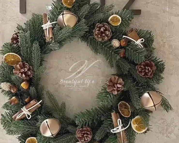 聖誕節槲寄生花環掛飾鐺