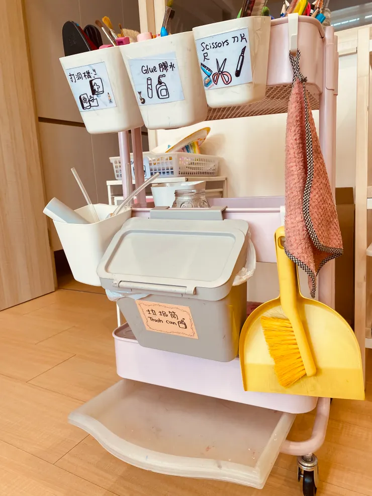 常用的用具放推車