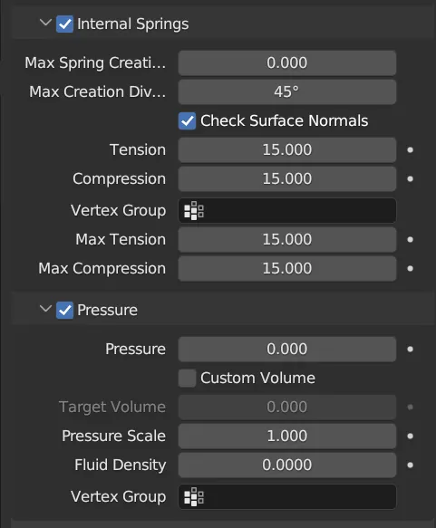 Internal Springs  與 Pressure