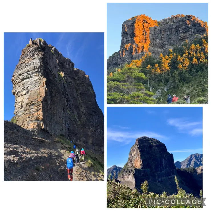 不同方位的大霸尖山，每個角度都雄偉！右上圖是2025年10月清晨於南面拍的黃金大霸。